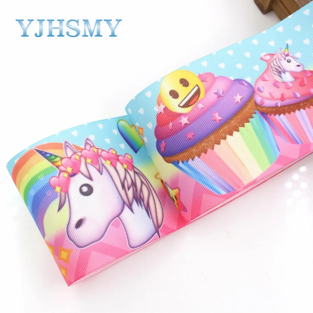 YJHSMY I-19426-1108 10 ярдов 75 мм Мультяшные ленты термопечать grosgrain аксессуары для одежды
