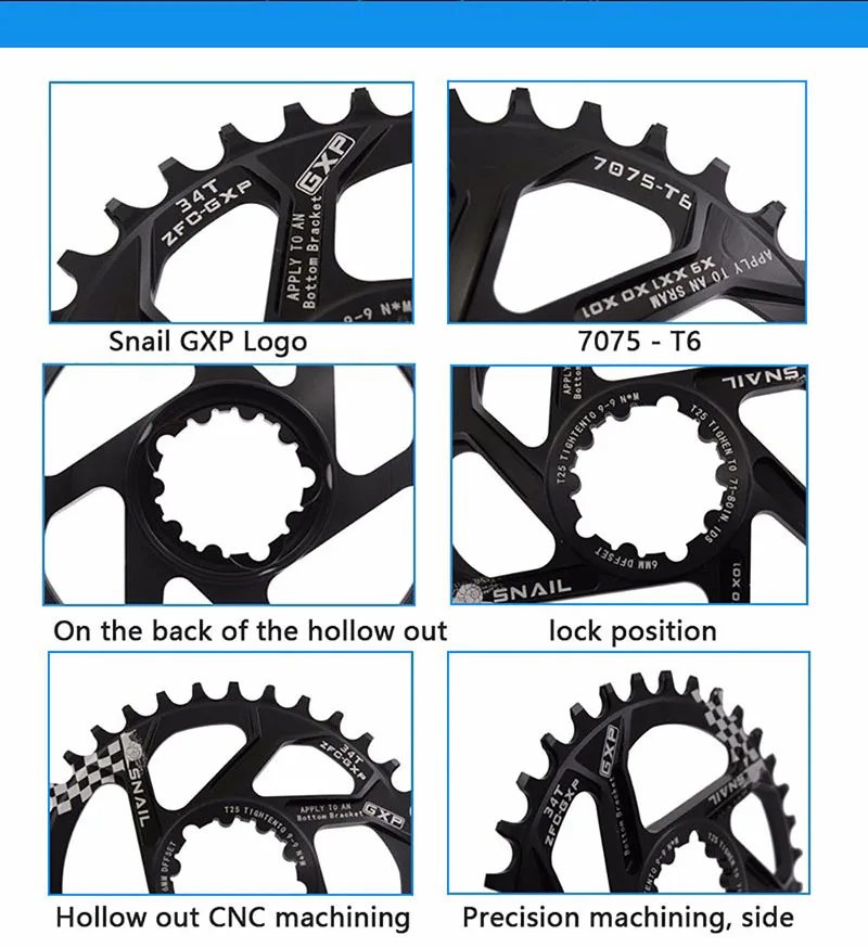 Улитка 7075 MTB велосипедная система 34 T кольцо цепи велосипеда Fit SRAM gxp XX1 X9 XO X01 BB30 цепное кольцо цепное колесо 30 T/32 T/34 T