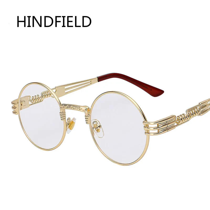 Готический стимпанк очки Для мужчин женщин из металла WrapEyeglasses Круглый Оттенки