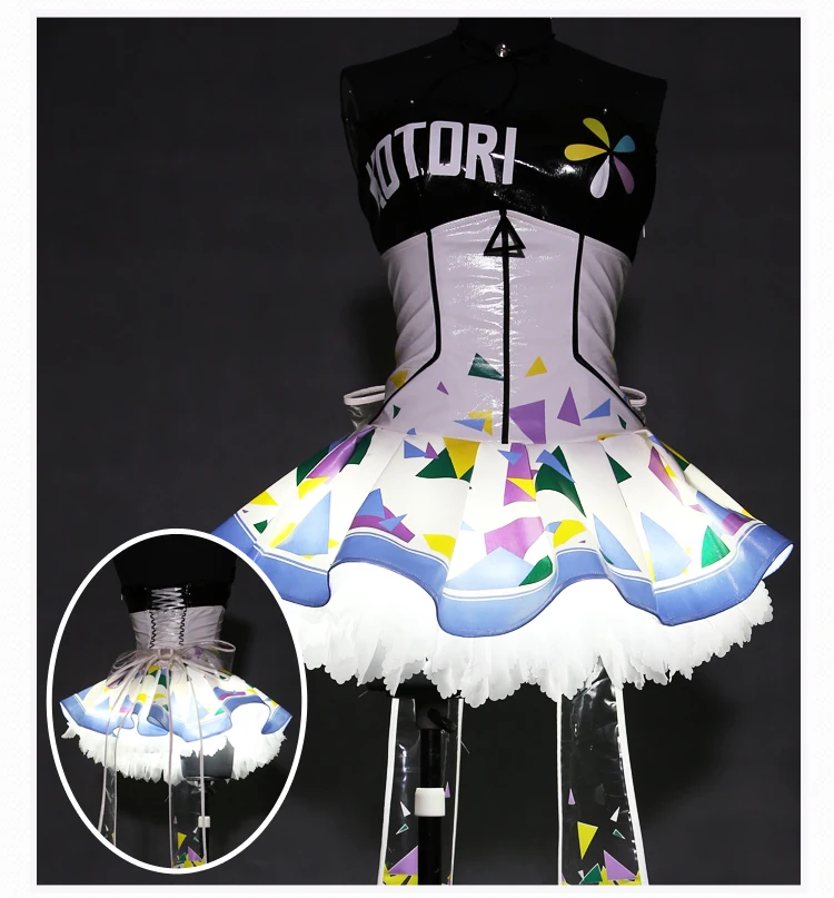 LoveLive! Светодиодный костюм для косплея уми маки рин нозоми, костюм для косплея, платье+ перчатки+ носки