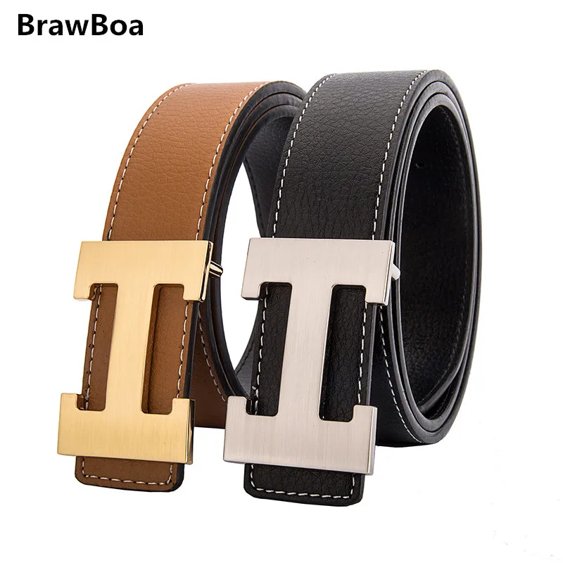 Мужской ремень из яловой натуральной кожи ремни для мужчин модные повседневные H