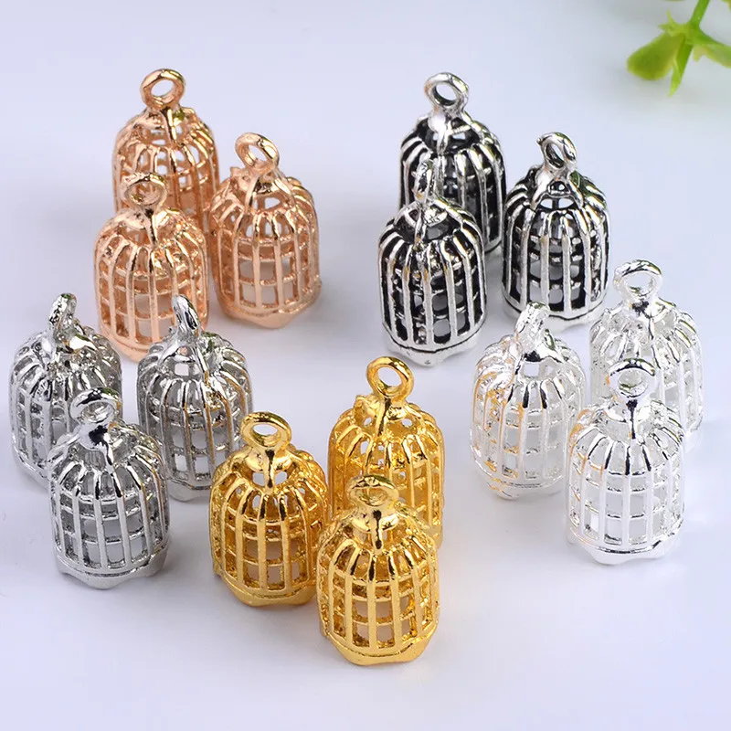 10 шт. металлические ажурные Подвески в виде птичьей клетки 11 х22 мм|Шармы| |