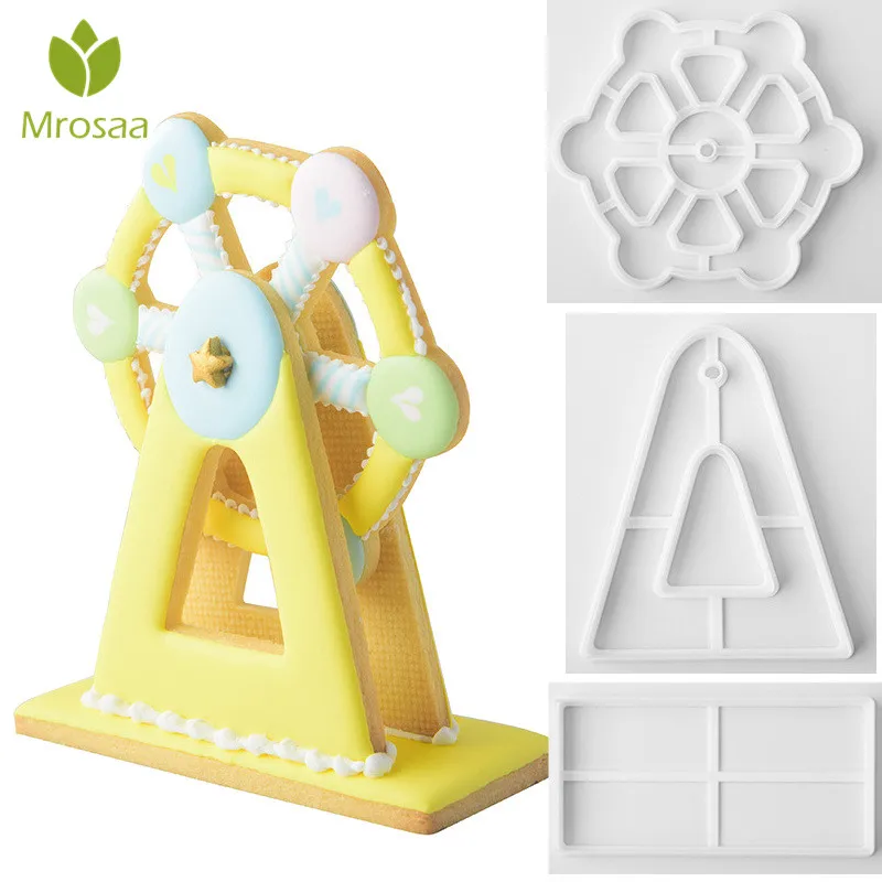 Sugarcraft 3 шт колесо обозрения пластиковый резак для помадки торта Формы печенья