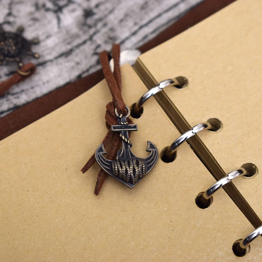 Блокнот на спирали дневник записная книжка Винтаж Пираты Якоря PU кожа сменная