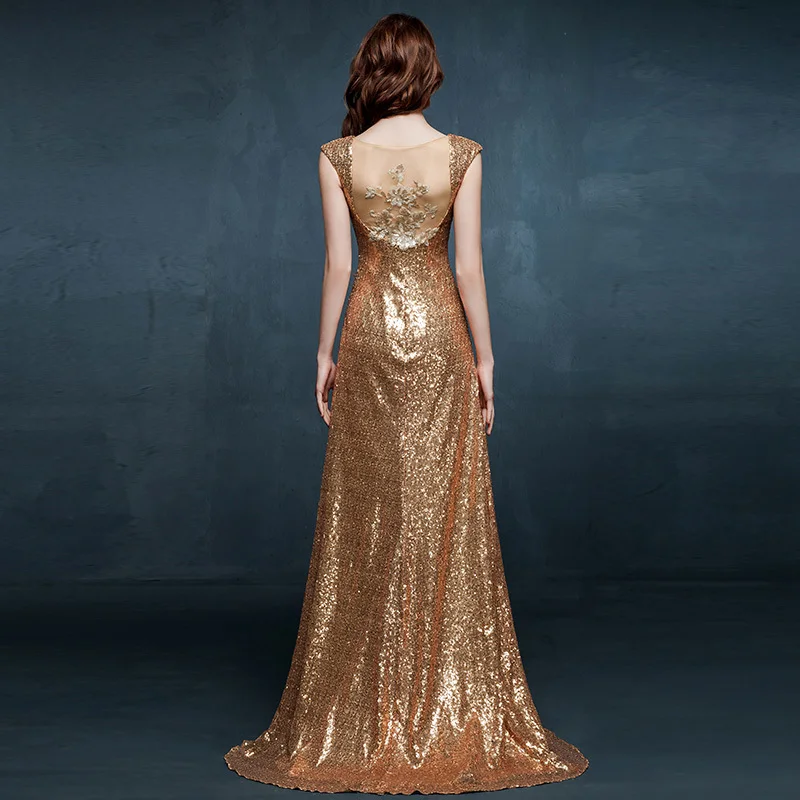 Короткий хвост рукавом само назад длинные золото блесток металлик вечерние