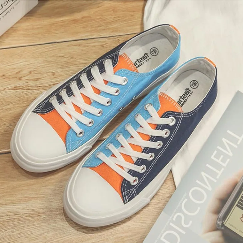 Мужские парусиновые туфли лоферы на плоской платформе Вулканизированная