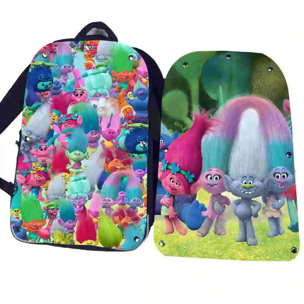 Рюкзак Trolls Poppy, рок-ролл, животное, аниме, для женщин, мужчин, мальчиков, девочек, подростков, школьные сумки, Mochila, коробка для обеда, пенал - Цвет: B
