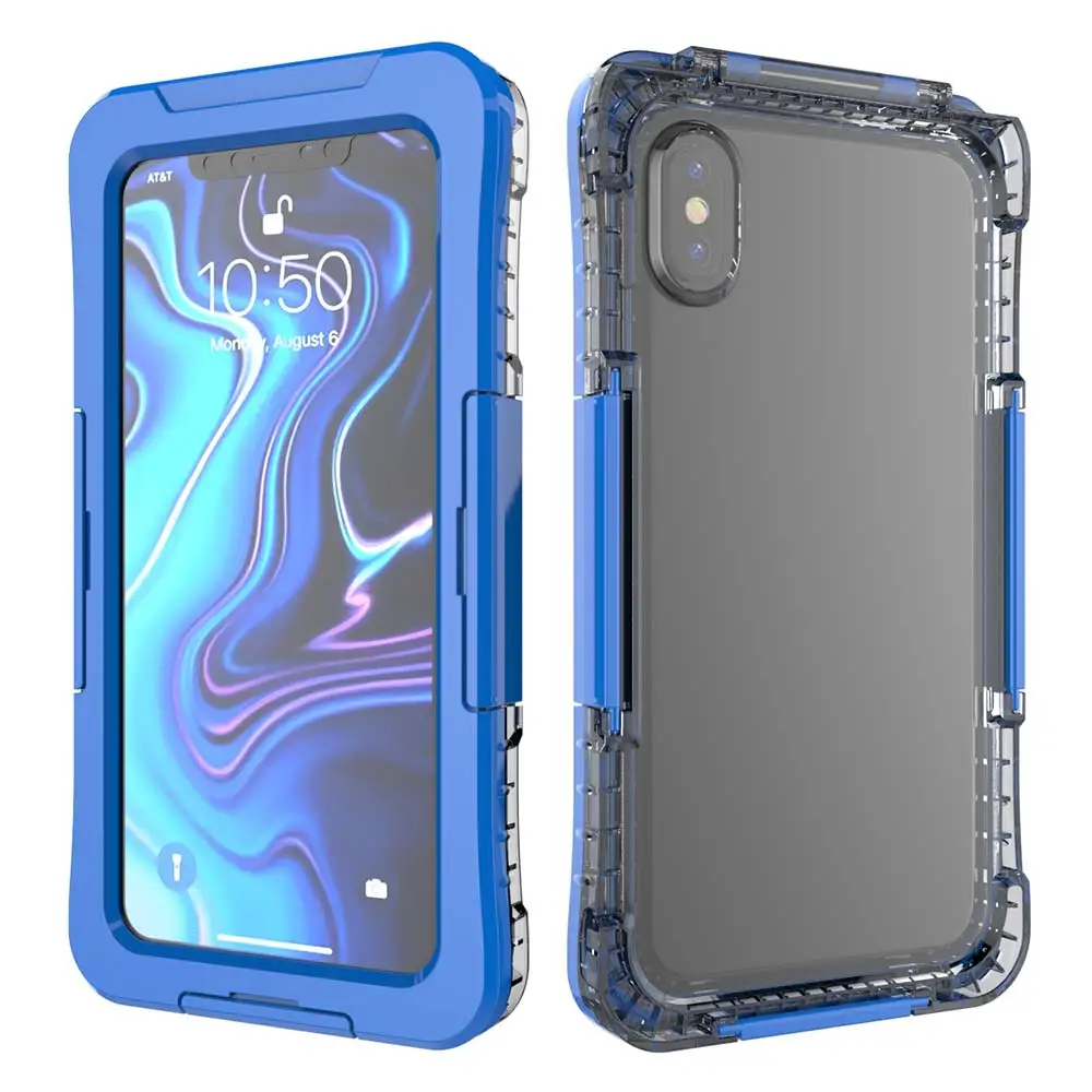 Чехол IER водонепроницаемый чехол для телефона для iPhone X XS MAX XR 7 8 Plus защитный аксессуар для подводного плаванья чехол для iPhone 6 6S 7 подводные чехлы - Цвет: Blue