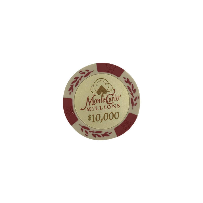 10000yuan face value K8356 25 шт./лот доллар пшеничная пленка глиняные фишки монеты Baccarat Texas Hold'em Цвет Корона глина покер игральные фишки Pokerstars 14 г - Цвет: 10000yuan face value