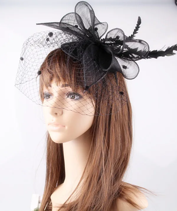 В винтажном стиле Цвет Черный Свадебная фата чародей шляпа для женщин заколка