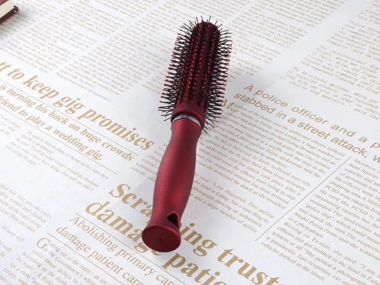 Старшие кудрявые волосы гребень Матовые текстуры прямые дуя круглая щетка