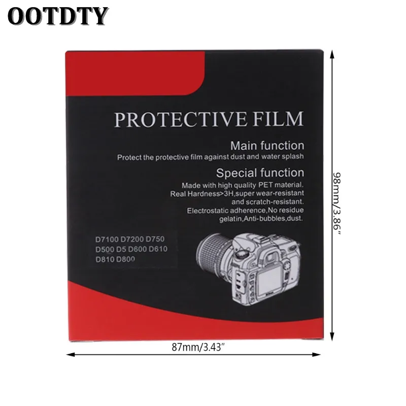 OOTDTY Защитная пленка для экрана из закаленного стекла камеры с ЖК экраном Nikon D7100