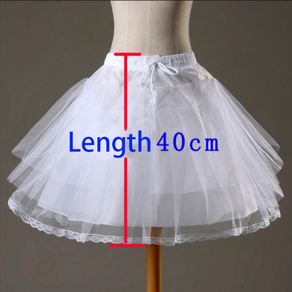White Petticoat 3 Layers with Lace Short Underskirt Girls Hoopless Tulle Crinoline for Party Dress | Свадьбы и торжества