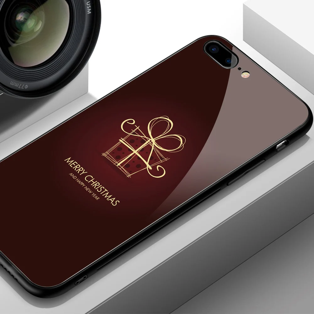 FinderCase для iPhone XR чехол Рождественская елка олень Закаленное стекло задняя крышка чехол для iPhone 6 6s 7 8 Plus XS Max XR X
