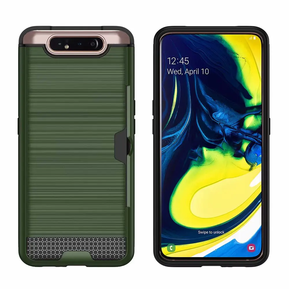 Для samsung Galaxy A90 A80 A50 A30 A20 чехол тонкий держатель для кредитных карт Жесткий PC+ силиконовый чехол-кошелек для samsung A50 чехол