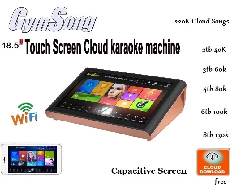 GymSong 18," Android 6 ТБ HDD 100K караоке песни китайский караоке машина с экраном