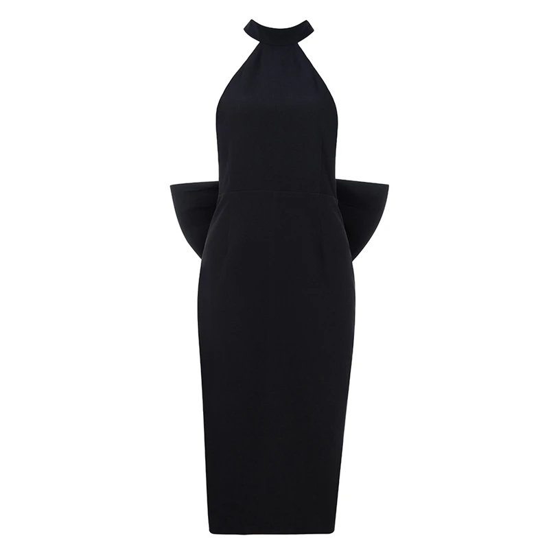 Gosexy, новинка, Vestidos, женское, сексуальное, шикарное, с бретелькой через шею, без рукавов, негабаритное, с бантом, с оборками, с разрезом, вечерние, миди платье