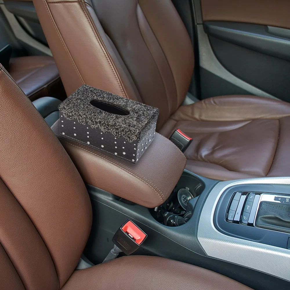 Блестящая автомобильная коробка для салфеток держатель прямоугольная