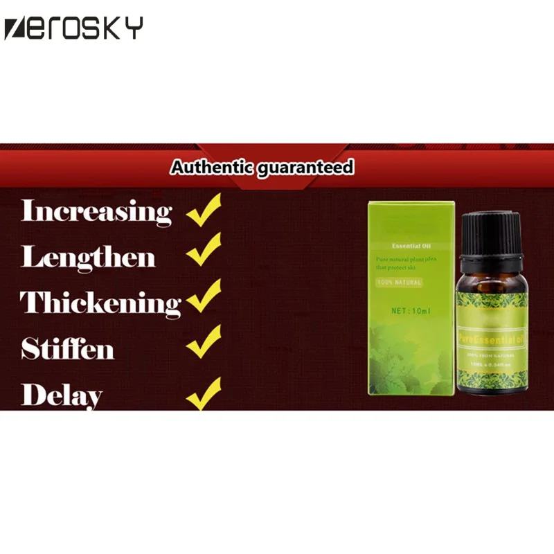Zerosky Herbal Penis Enlargement Oil Big Dick Growth Cock Increases XXL Cream Improving Erections Viagra Aphrodisiac for Men | Красота и