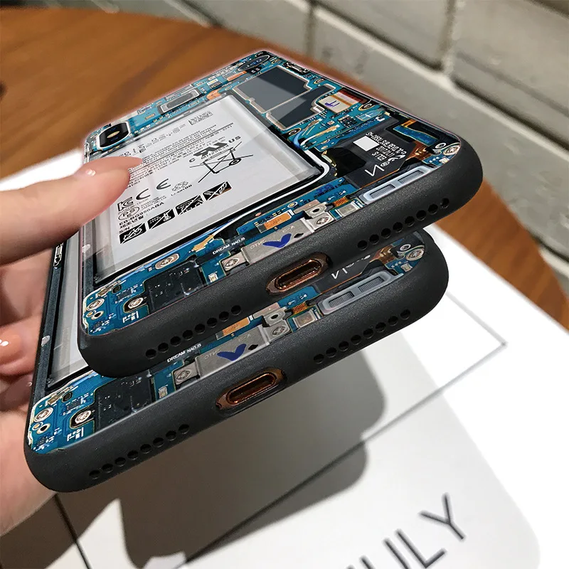 Чехол для мобильного телефона для 6 plus, мобильный телефон, Макс, стеклянный чехол для iPhone8, размытая плата, внутренняя карта