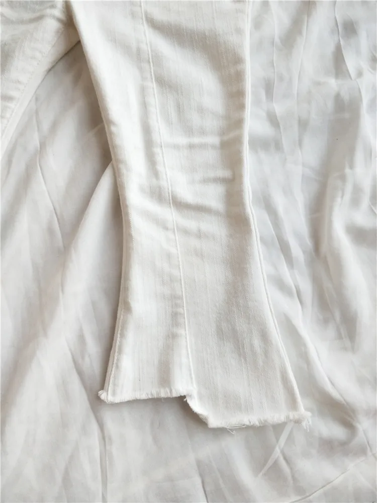 Детские весенние модные джинсы леггинсы для девочек повседневные Белый Черный