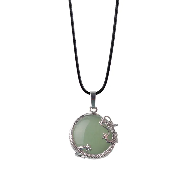 Мужские ювелирные изделия Розовый Фиолетовый кварцевый камень Дракон Монета