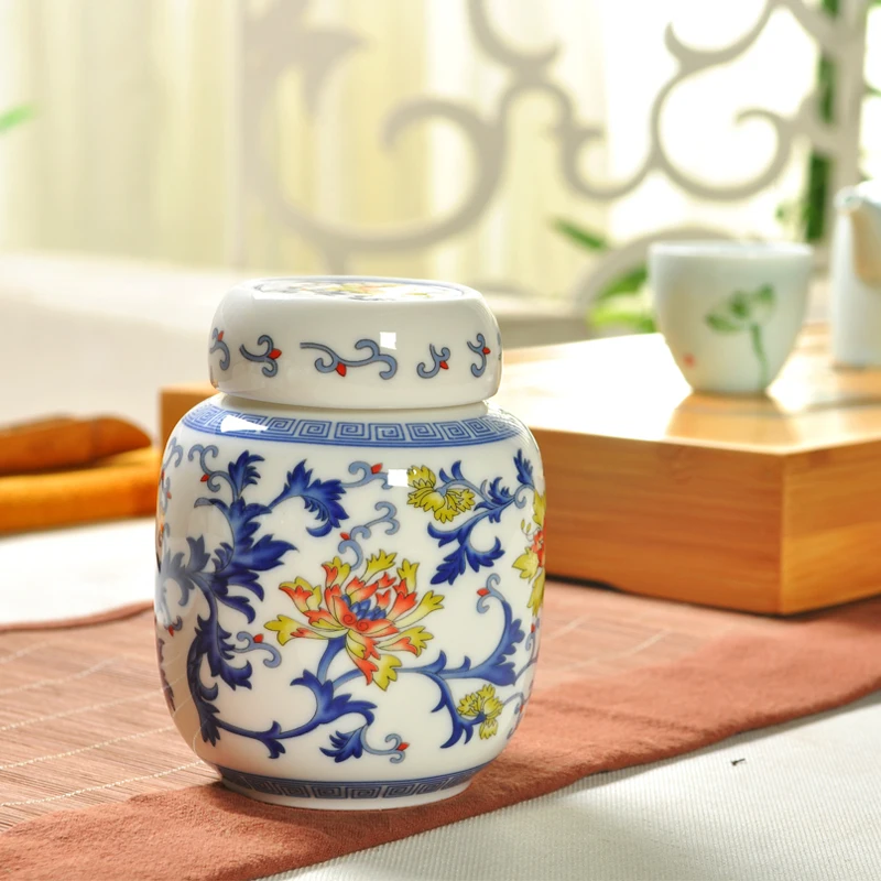 Портативные дорожные чайные банки синий и белый фарфор чайный Caddy керамический