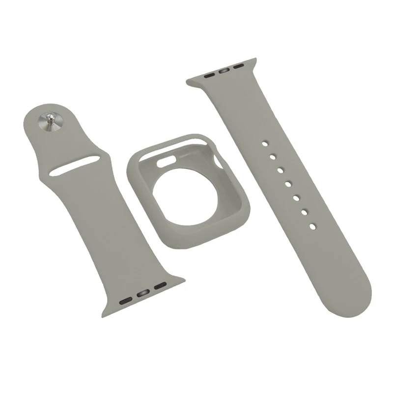 ТПУ protectiver чехол и ремешок 2 в 1 костюм для наручных часов Apple Watch, версии 4 44/40 мм браслет для наручных часов iWatch серии 3/2/1 42/38 мм - Цвет ремешка: Dark gray