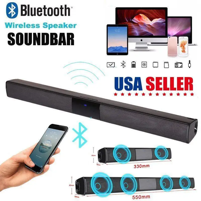 Саундбар BEESCLOVER TV для домашнего кинотеатра с сабвуфером беспроводная Bluetooth