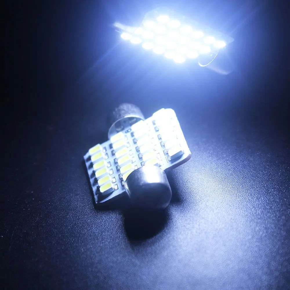 Комплект из 10 светильников 24 светодиода 42 мм светильники Super Branca 12 В | Автомобили и