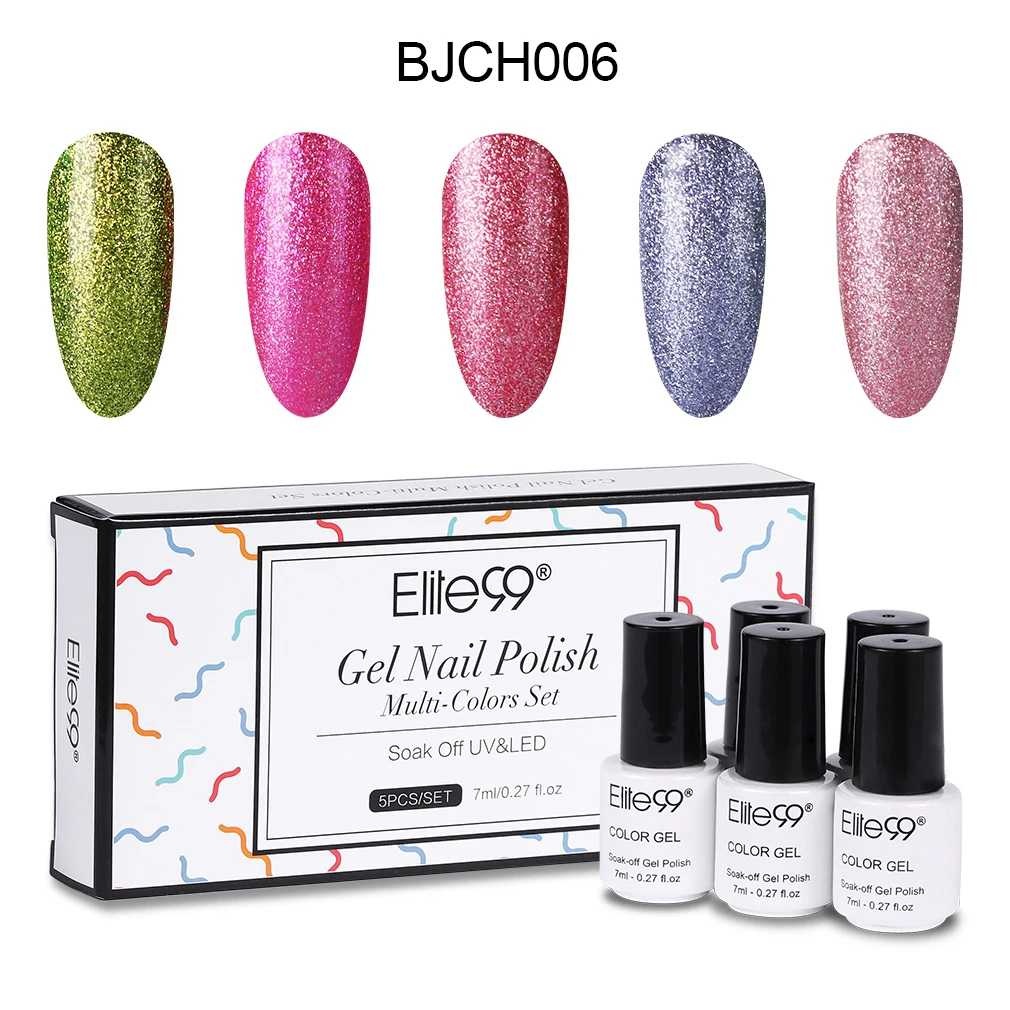 BJCH006 Elite99, 5 шт./лот, Гель-лак телесного цвета с подарочной коробкой, 7 мл, Полуперманентная эмаль, УФ-гель, впитывающий гель для лака для ногтей - Цвет: BJCH006