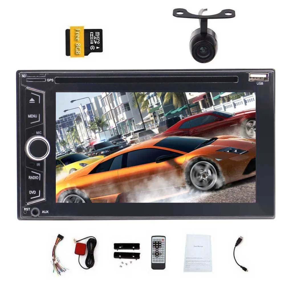 Double DIN 2DIN 6.2 Inch Car Stereo DVD Player AM/FM RDS Radio HD 1080P Video WINCE OS Capacitive Touch Screen GPS Navigation | Автомобили