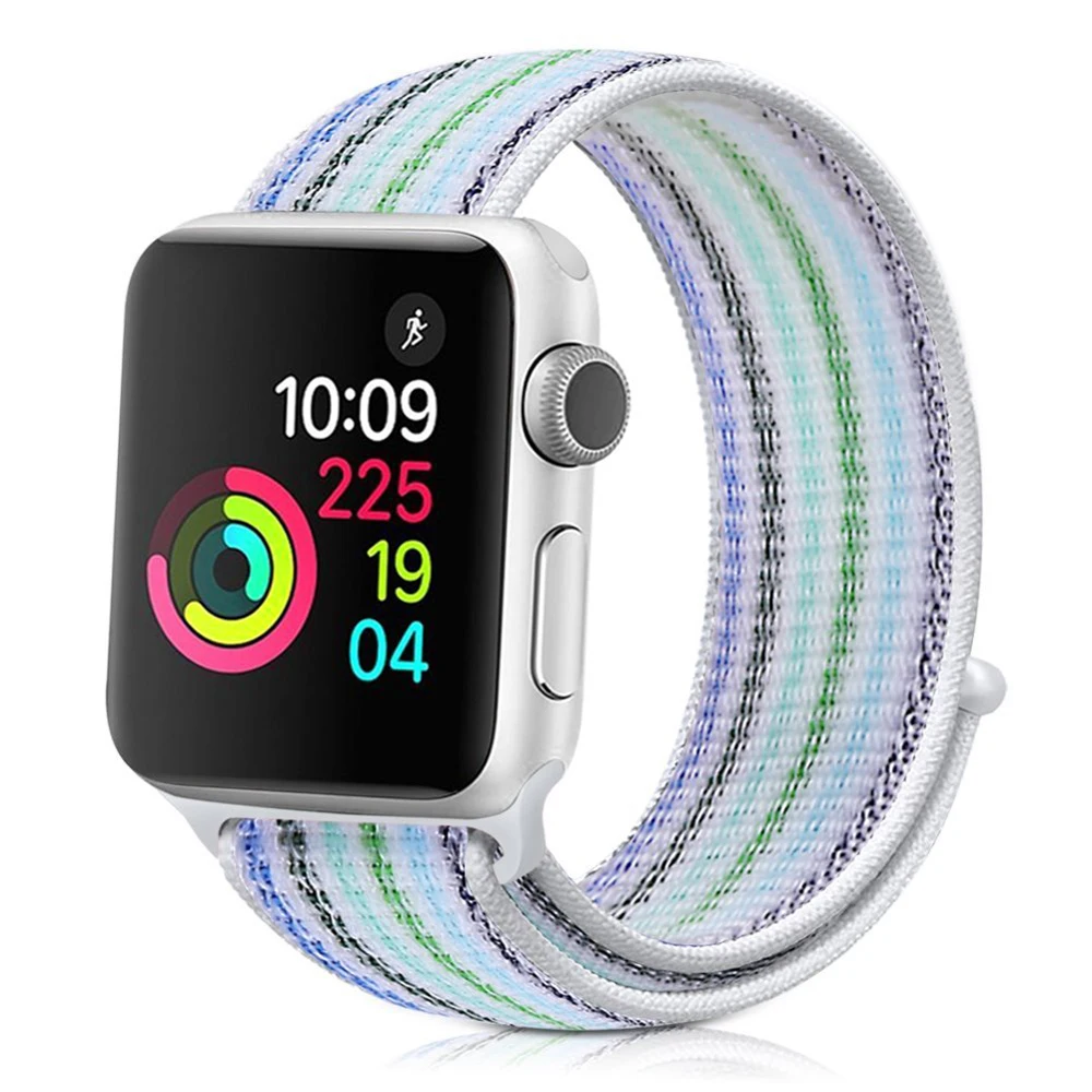 Дышащий ремешок для Apple Watch band 42 мм 38 Спортивная петля нейлоновый тканый браслет