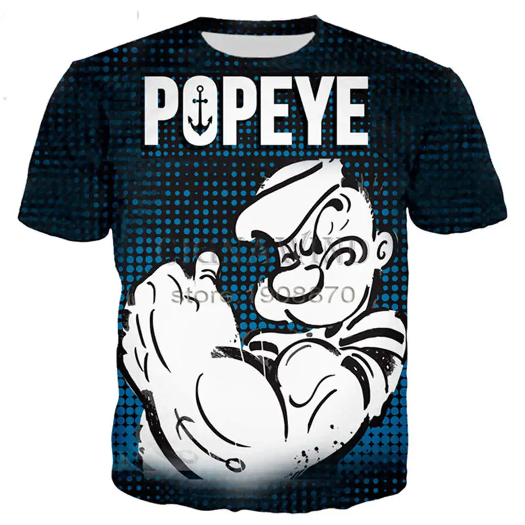 12 Новая классическая серия popeye футболка для мужчин и женщин с 3D принтом Новинка модная футболка хип хоп Уличная Повседневная летняя футболка - Color: 12