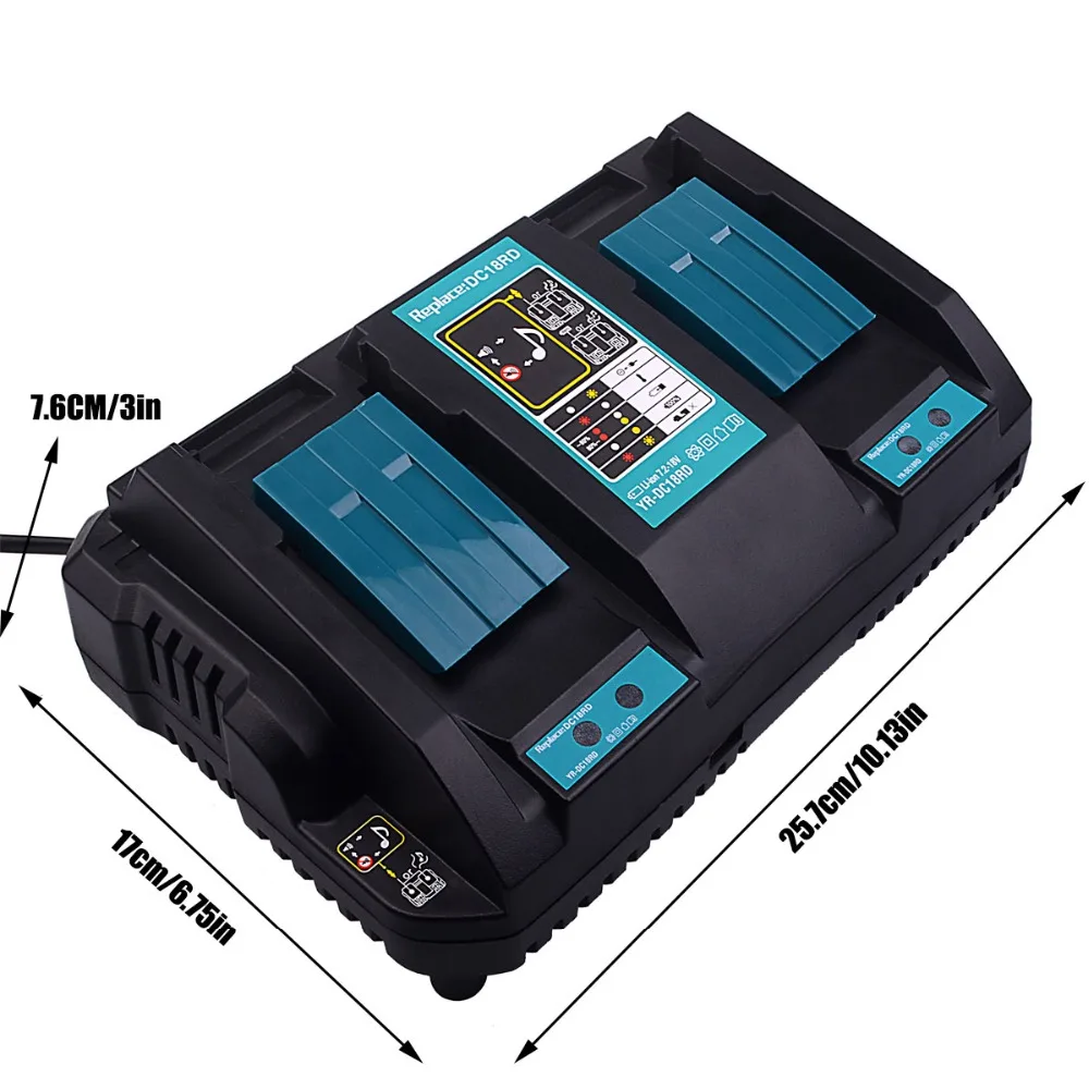 Для Makita EU вилка двойное зарядное устройство два порта USB 7 2 V 14 4 18V DC18RD DC18RC BL1860 BL1840