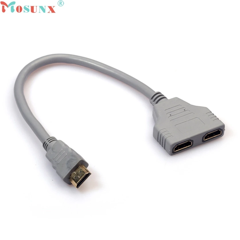 Mosunx заводская цена HDMI 1 до 2 Сплит двойной адаптер сигнала конвертировать кабель