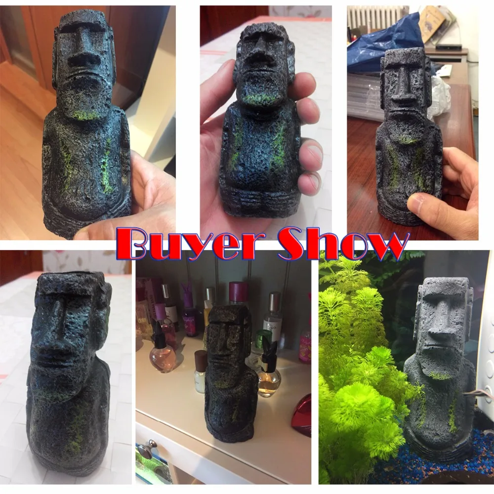 товары для аквариума Остров Пасхи Статуи Аксессуар Камень Украшение Трубы