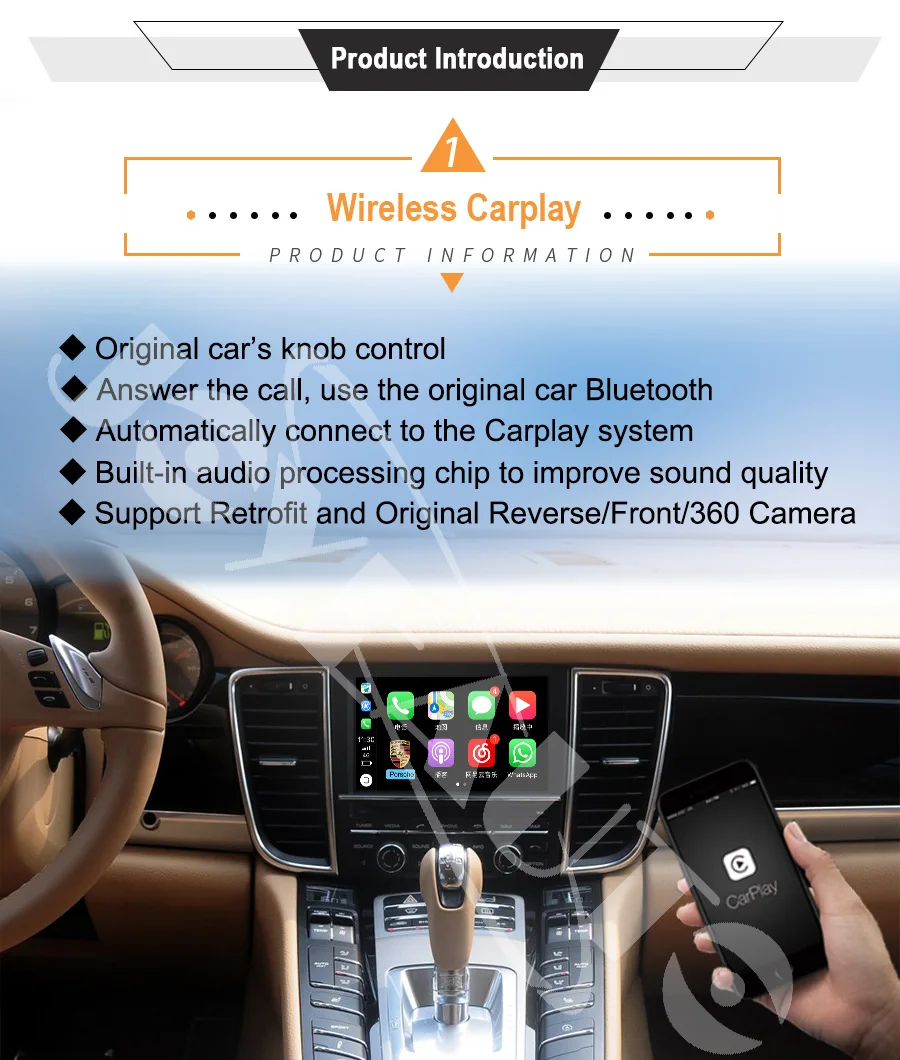 Joyeauto Wi-Fi Беспроводной Carplay для Porsche PCM3.1 PCM4.0 Android Авто/Зеркало для мобильных телефонов Apple Play для 2010- 911 Panamera Macan Boxter