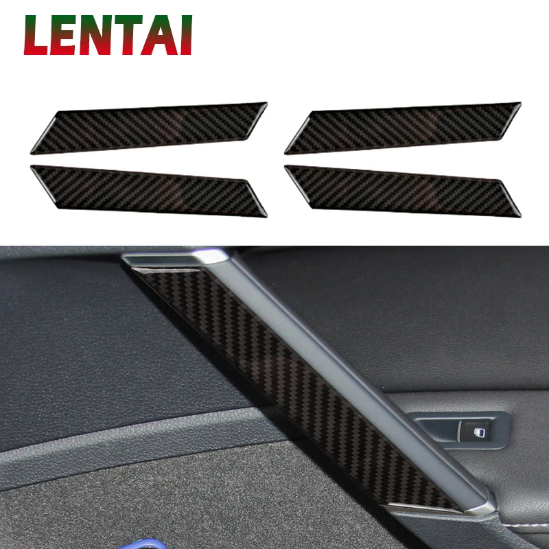LENTAI Карбон волокно интерьер дверная ручка отделка наклейки для Volkswagen VW Golf 7 GTI R GTE