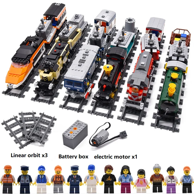 Технический конструктор с светильник мотором и легким поездом разных стилей