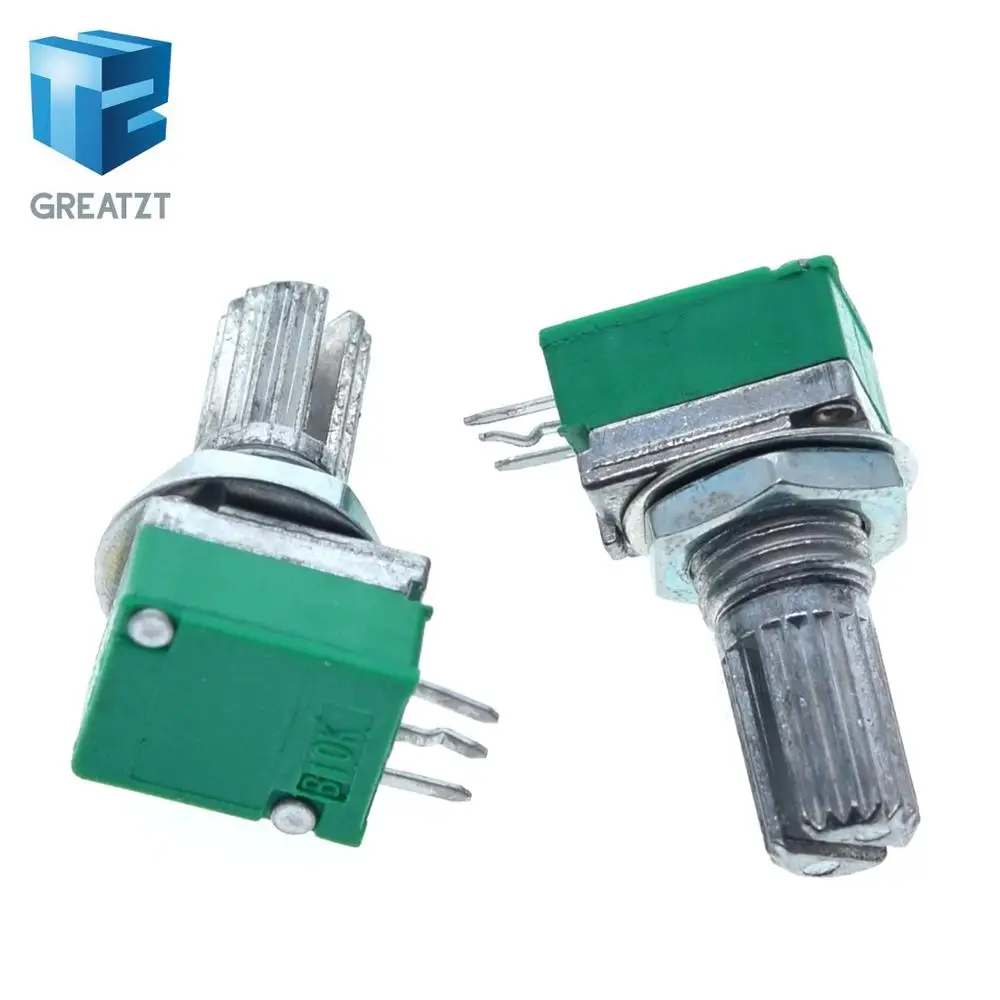 10 шт. GREATZT B5K B10K B20K B50K B100K B500K аудио усилитель герметичный потенциометр 15 мм вал 3