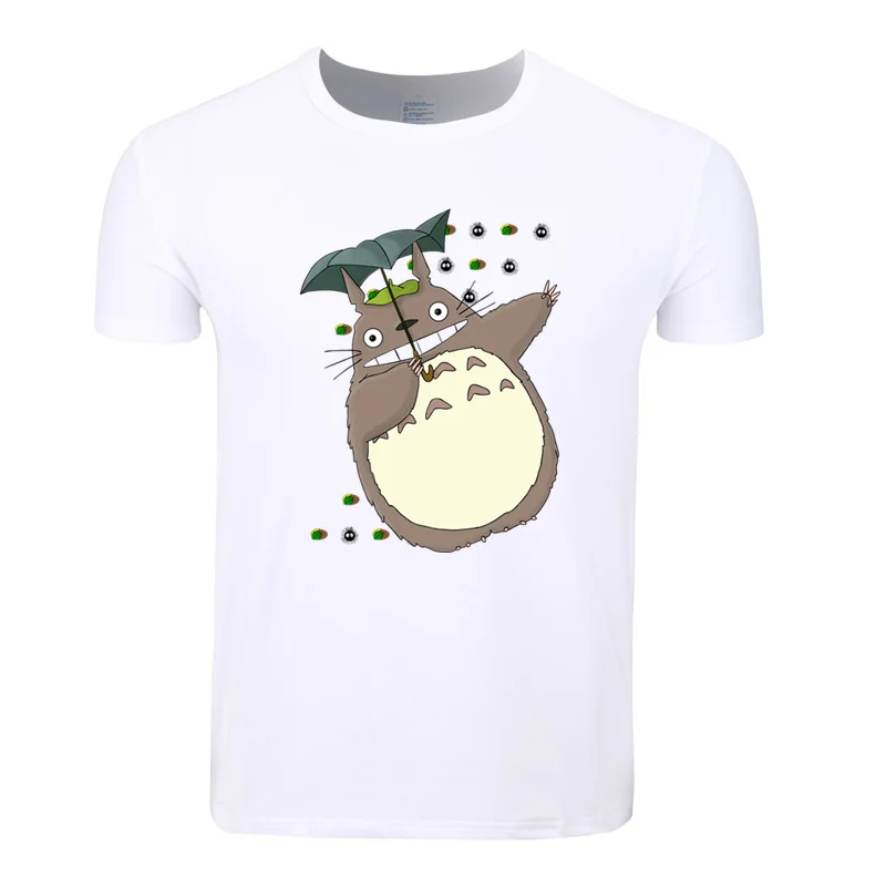 Мужская и женская футболка с принтом Miyazaki Hayao Kawaii Totoro японского аниме круглым