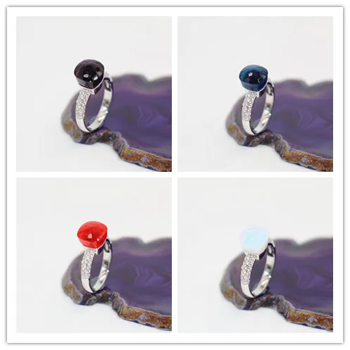 

2021 Fashion Summer Style Jewelry Of 4 Colours Choose Crystal With White Zircon 18K White Gold Plated Ring For Best Festival Gif