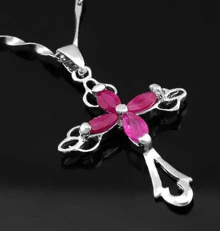 Подвеска с рубином Бесплатная доставка из натурального рубина Стерлинговое