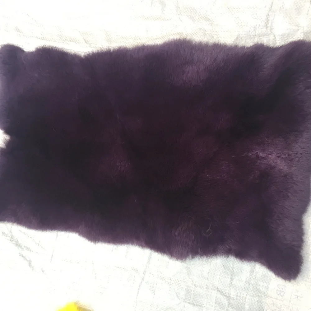 Цена настоящий кроличий мех 40x24 см DIY Шарфы шапки помпон пальто Одеяло Подушка швейный Материал Пушистый мягкий натуральный мех R16