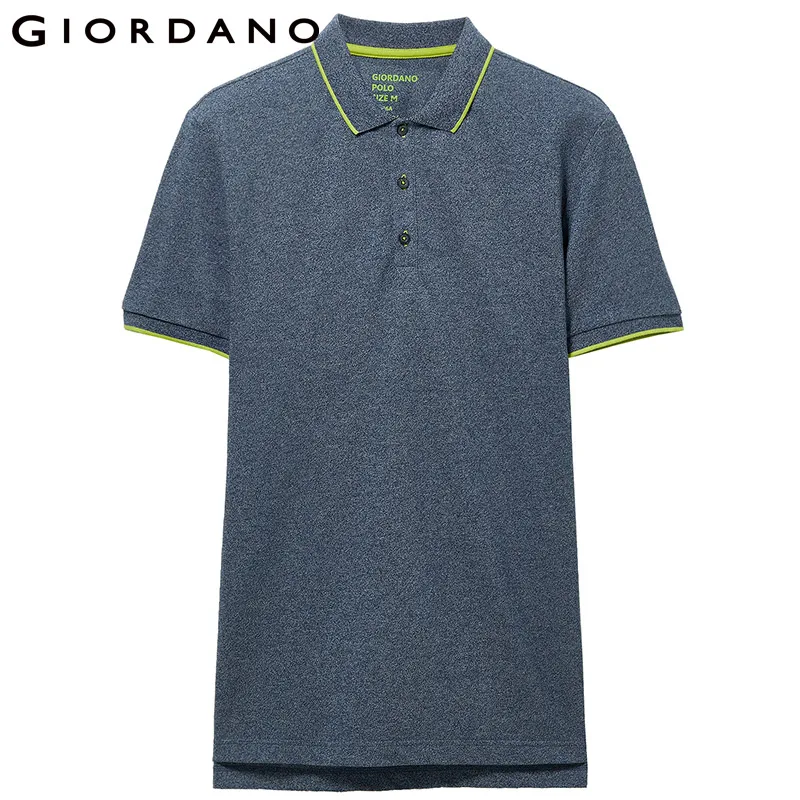 Giordano поло мужское футболка slim fit Polo фирмы Giordano с короткими рукавами выполнена из хлопка и полиэстера, рубашка а так же имеет нескольких цветовых вариантов - Цвет: 66Blue