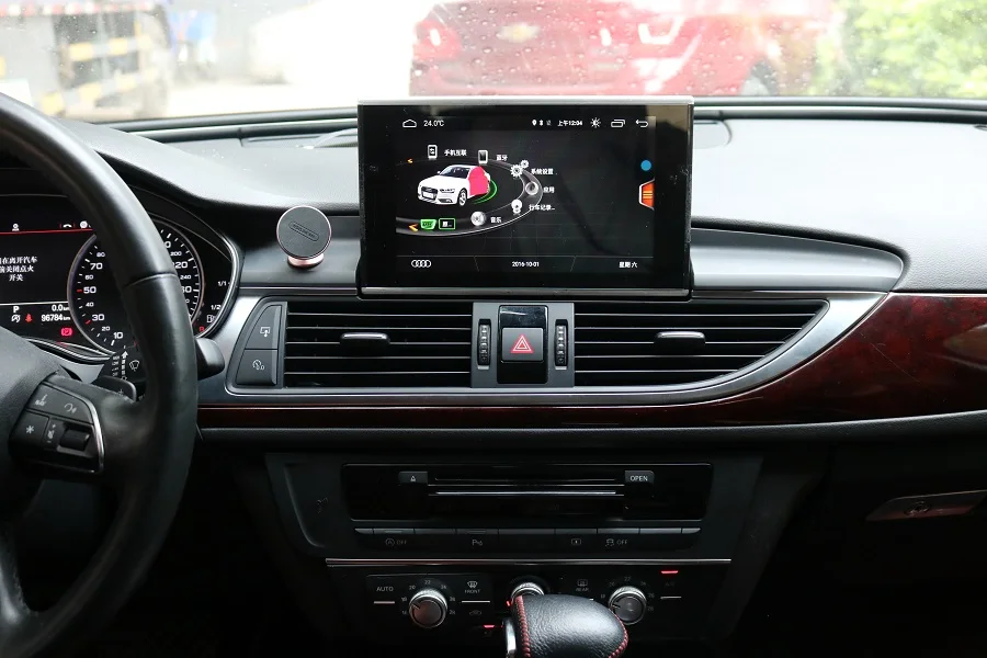 Сенсорный экран автомобильный Android 8,0 радио плеер Подходит для Audi A6 A6L A7 мультимедиа Восьмиядерный Gps навигация Bluetooth с MMI меню