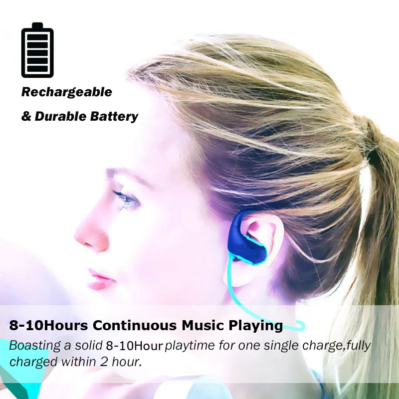 AUYEH портативный универсальный MP3 плеер 8G с IPX7 водонепроницаемый Bluetooth 5 0