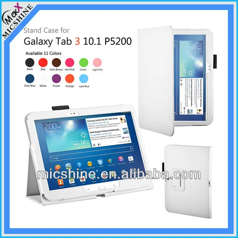 Gligle Stand leather case for Samsung Galaxy Tab 3 10.1 P5200/P5210 3G and wifi Edition cover 100pcs/lot | Компьютеры и офис
