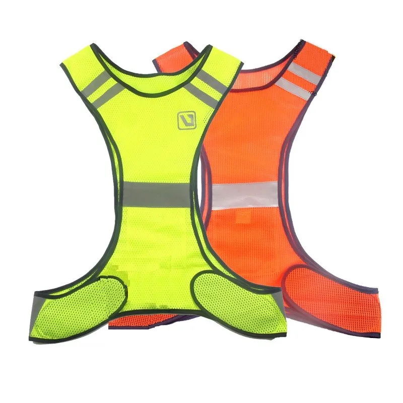 High Visibility Reflective Safety Vest Orange Yellow Fluorescent Security Clothing Gear Supplies for Night Work Running Riding